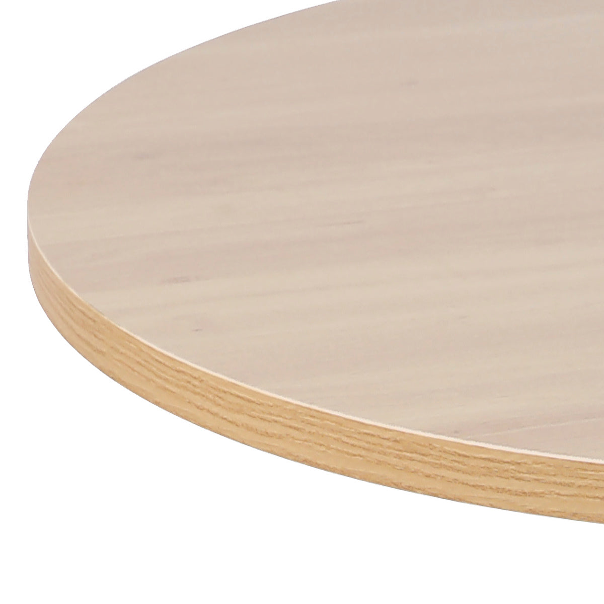 Detail plateau Table ronde TULIPS en finition chene blanc