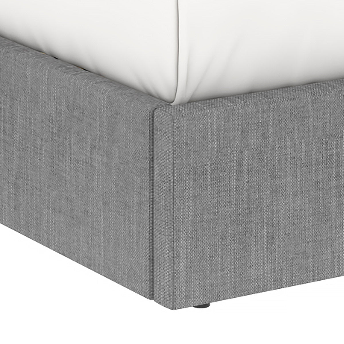 Lit adulte avec tête de lit et coffre de rangement – couchage 140x190 cm – tissu gris - sommier inclus - ANDY