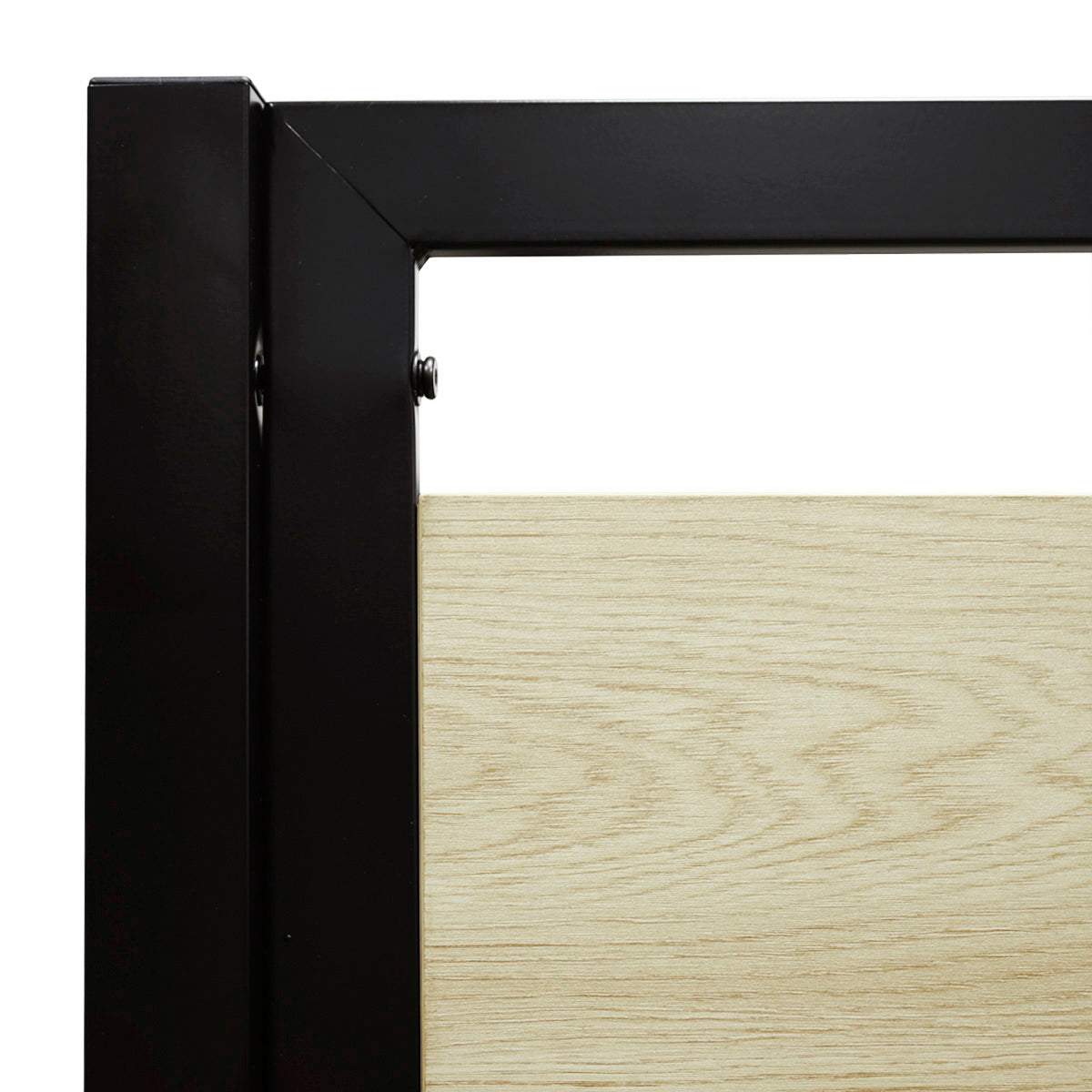 Lit mezzanine avec sommier et bureau en métal finition epoxy noire et mélamine imitation chêne - couchage 90 x 190 cm - DINO