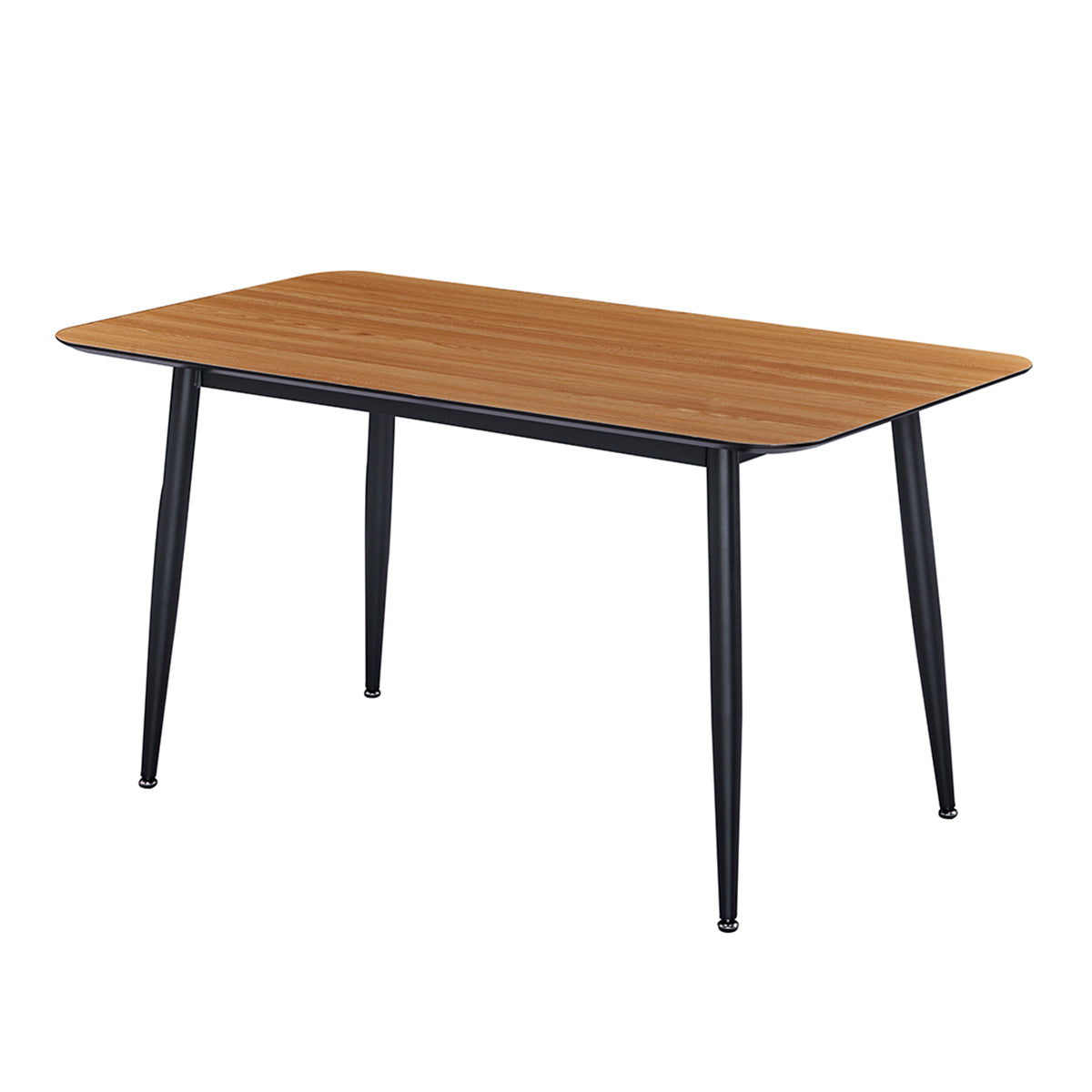 Table à manger rectangulaire 4 - 6 places dimensions 140 x 80 cm en finition mélaminé imitation chêne - DIVA
