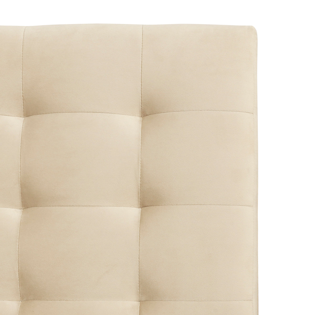 Lit adulte avec tête de lit et 4 tiroirs de rangement– couchage 140x190 cm – velours beige - Sommier inclus - ELLIE