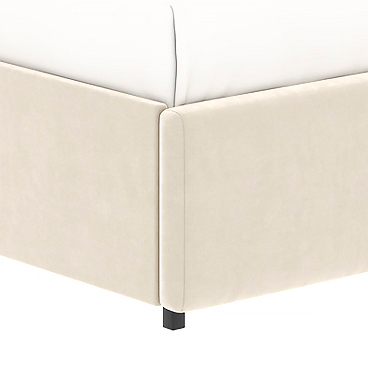 Lit adulte avec tête de lit et 4 tiroirs de rangement– couchage 140x190 cm – velours beige - Sommier inclus - ELLIE