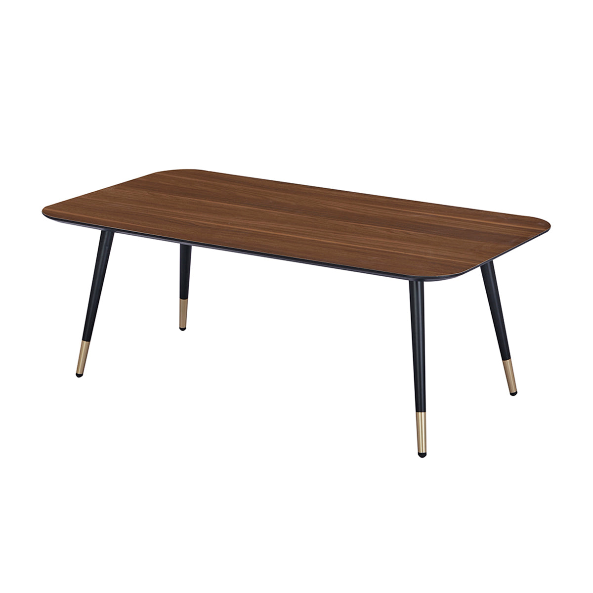 Table basse rectangulaire dimensions 110 x 60 cm en finition mélaminé imitation noyer - MATIS